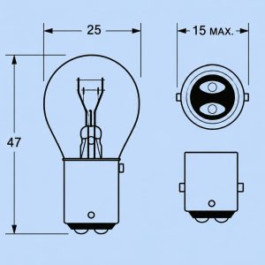 12v 20/5w BAY15D