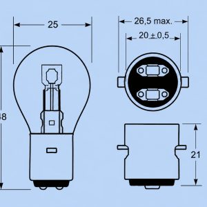 12v 35/35w S2 BA20d (BOX OF 10)